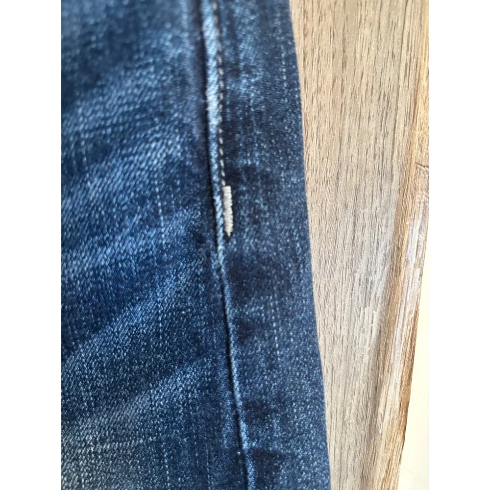 Banana Republic Vintage Straight Mens Dark Wash Distressed Denim Jeans 34x32